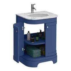 Period Bathroom Co. 620mm Curved Vanity Unit with White Marble Basin Top - Cobalt Blue 5 Period Bathroom Co. 620mm Curved Vanity Unit with White Marble Basin Top - Cobalt Blue -Vanity Units Sales Store PBC6BLCRVM d3 460
