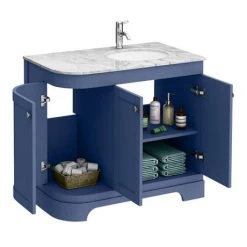 Period Bathroom Co. 920mm RH Offset Vanity Unit with White Marble Basin Top - Cobalt Blue 5 Period Bathroom Co. 920mm RH Offset Vanity Unit with White Marble Basin Top - Cobalt Blue -Vanity Units Sales Store PBC9BLCRVMRH d2 460