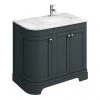 Period Bathroom Co. 920mm RH Offset Vanity Unit with White Marble Basin Top - Dark Grey