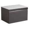 Roper Rhodes Pursuit Wall Hung Countertop Vanity Unit - Charcoal Elm - 600mm Solid Worktop