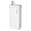 Nuie - Minimalist Compact Floor Standing Basin Unit W400 x D222mm - Gloss White - NVX192