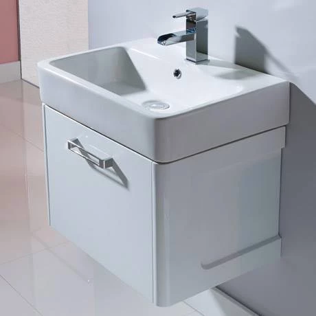 Tavistock Q60 575mm Wall Mounted Unit & Basin - Gloss White 2 Tavistock Q60 575mm Wall Mounted Unit & Basin - Gloss White - Image 2