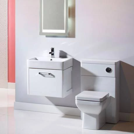 Tavistock Q60 575mm Wall Mounted Unit & Basin - Gloss White 3 Tavistock Q60 575mm Wall Mounted Unit & Basin - Gloss White - Image 3
