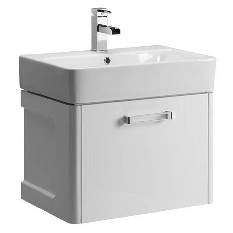 Tavistock Q60 575mm Wall Mounted Unit & Basin - Gloss White 1 Tavistock Q60 575mm Wall Mounted Unit & Basin - Gloss White