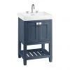Burlington Riviera Matt Blue 580mm Vanity Unit with Square Basin