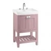 Burlington Riviera Matt Pink 580mm Vanity Unit with Square Basin