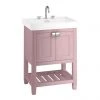 Burlington Riviera Matt Pink 650mm Vanity Unit with Square Basin