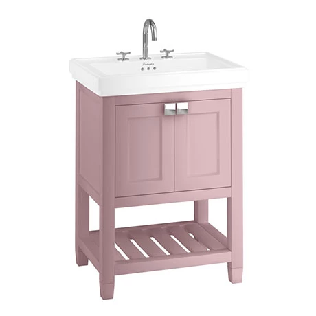 Burlington Riviera Matt Pink 650mm Vanity Unit with Square Basin 1 Burlington Riviera Matt Pink 650mm Vanity Unit with Square Basin