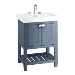 Burlington Riviera Matt Blue 650mm Vanity Unit with Square Basin