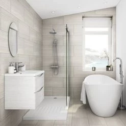 Monza White Ash 600mm Wide Wall Mounted Vanity Unit -Vanity Units Sales Store RWA600WM d4 460