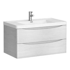 Monza White Ash 900mm Wide Wall Mounted Vanity Unit
