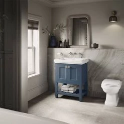 Burlington Riviera Matt Blue 580mm Vanity Unit with Square Basin 6 Burlington Riviera Matt Blue 580mm Vanity Unit with Square Basin -Vanity Units Sales Store Riviera Blue 2 460