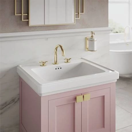 Burlington Riviera Matt Pink 650mm Vanity Unit with Square Basin 2 Burlington Riviera Matt Pink 650mm Vanity Unit with Square Basin - Image 2