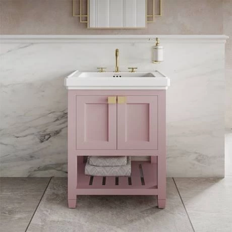 Burlington Riviera Matt Pink 650mm Vanity Unit with Square Basin 4 Burlington Riviera Matt Pink 650mm Vanity Unit with Square Basin - Image 4