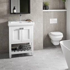 Burlington Riviera Matt White 580mm Vanity Unit with Square Basin 5 Burlington Riviera Matt White 580mm Vanity Unit with Square Basin -Vanity Units Sales Store Riviera White 2 460 1