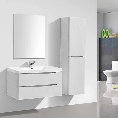 Monza White Ash 900mm Wide Wall Mounted Vanity Unit 5 Monza White Ash 900mm Wide Wall Mounted Vanity Unit - Image 5