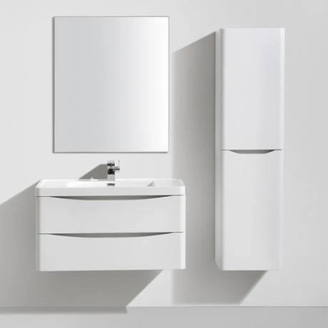 Monza White Ash 900mm Wide Wall Mounted Vanity Unit 3 Monza White Ash 900mm Wide Wall Mounted Vanity Unit - Image 3
