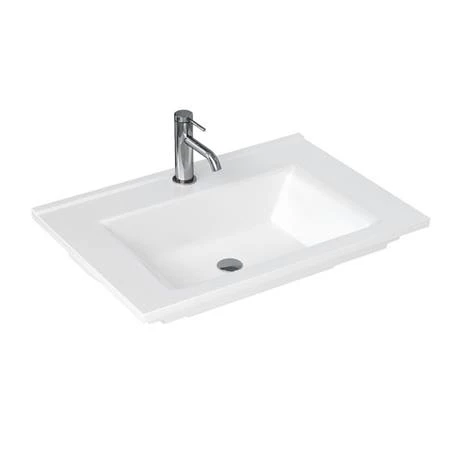 Britton Shoreditch 650mm Wall-Hung Single Drawer Vanity Unit with Black Handle - Matt Blue 2 Britton Shoreditch 650mm Wall-Hung Single Drawer Vanity Unit with Black Handle - Matt Blue - Image 2