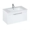 Britton Shoreditch 850mm Wall-Hung Single Drawer Vanity Unit with Chrome Handle - Matt White