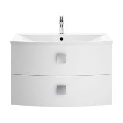 Hudson Reed Sarenna 700mm Wall Hung Cabinet & Basin - Moon White