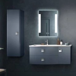 Hudson Reed Sarenna 1000mm Wall Hung Cabinet & Basin - Moon White -Vanity Units Sales Store SAR102L D3 460 1