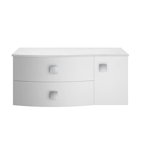 Hudson Reed Sarenna Wall Hung Countertop Vanity Unit - Moon White - 1000mm with White Marble Top 1 Hudson Reed Sarenna Wall Hung Countertop Vanity Unit - Moon White - 1000mm with White Marble Top