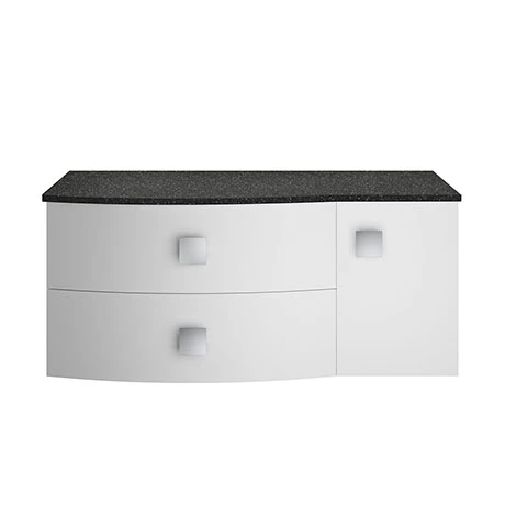 Hudson Reed Sarenna Wall Hung Countertop Vanity Unit - Moon White - 1000mm with Black Marble Top 1 Hudson Reed Sarenna Wall Hung Countertop Vanity Unit - Moon White - 1000mm with Black Marble Top