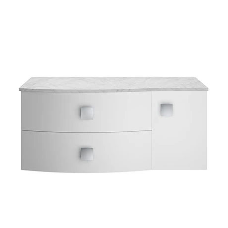 Hudson Reed Sarenna Wall Hung Countertop Vanity Unit - Moon White - 1000mm with Grey Marble Top 1 Hudson Reed Sarenna Wall Hung Countertop Vanity Unit - Moon White - 1000mm with Grey Marble Top