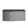 Hudson Reed Sarenna Wall Hung Countertop Vanity Unit - Dove Grey - 1000mm with Black Marble Top