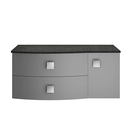 Hudson Reed Sarenna Wall Hung Countertop Vanity Unit - Dove Grey - 1000mm with Black Marble Top 1 Hudson Reed Sarenna Wall Hung Countertop Vanity Unit - Dove Grey - 1000mm with Black Marble Top