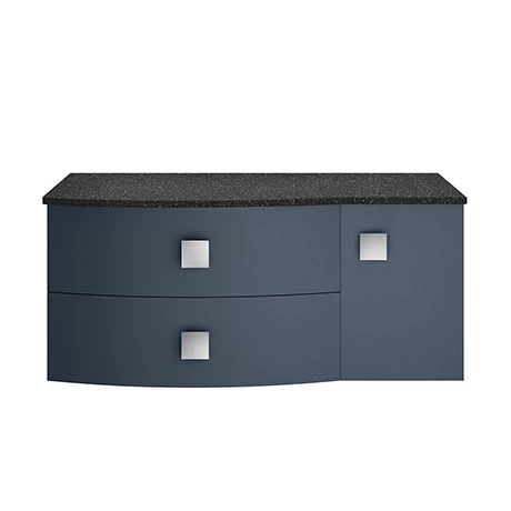 Hudson Reed Sarenna Wall Hung Countertop Vanity Unit - Mineral Blue - 1000mm with Black Marble Top 1 Hudson Reed Sarenna Wall Hung Countertop Vanity Unit - Mineral Blue - 1000mm with Black Marble Top