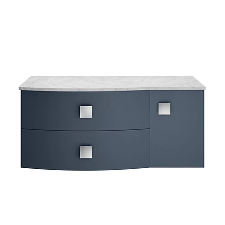 Hudson Reed Sarenna Wall Hung Countertop Vanity Unit - Mineral Blue - 1000mm with Grey Marble Top 1 Hudson Reed Sarenna Wall Hung Countertop Vanity Unit - Mineral Blue - 1000mm with Grey Marble Top