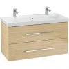 Villeroy and Boch Avento Nordic Oak 1000mm Wall Hung 2-Drawer Double Vanity Unit