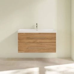 Villeroy and Boch Avento Oak Kansas 1000mm Wall Hung 2-Drawer Vanity Unit -Vanity Units Sales Store SAVE03RH01 D2 460