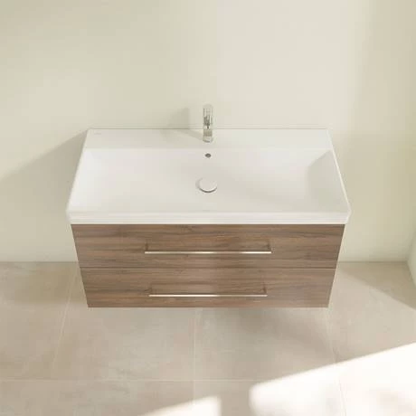 Villeroy and Boch Avento Arizona Oak 1000mm Wall Hung 2-Drawer Vanity Unit 4 Villeroy and Boch Avento Arizona Oak 1000mm Wall Hung 2-Drawer Vanity Unit - Image 4