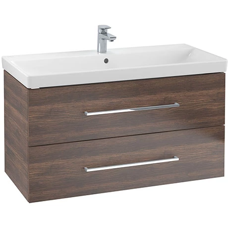 Villeroy and Boch Avento Arizona Oak 1000mm Wall Hung 2-Drawer Vanity Unit 1 Villeroy and Boch Avento Arizona Oak 1000mm Wall Hung 2-Drawer Vanity Unit