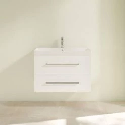 Villeroy and Boch Avento Wall Hung Vanity Unit 800mm - Crystal White - SAVE05B401 -Vanity Units Sales Store SAVE05B401 D2 460