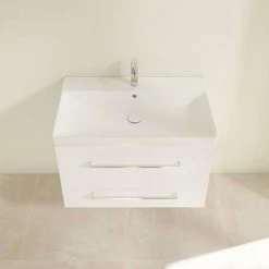 Villeroy and Boch Avento Wall Hung Vanity Unit 800mm - Crystal White - SAVE05B401 -Vanity Units Sales Store SAVE05B401 D3 460
