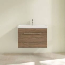 Villeroy and Boch Avento Arizona Oak 800mm Wall Hung 2-Drawer Vanity Unit -Vanity Units Sales Store SAVE05VH01 D2 460