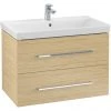 Villeroy and Boch Avento Nordic Oak 800mm Wall Hung 2-Drawer Vanity Unit