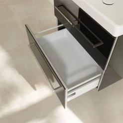 Villeroy and Boch Avento Crystal Black 650mm Wall Hung 2-Drawer Vanity Unit -Vanity Units Sales Store SAVE07B301 D5 460