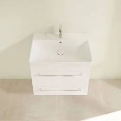 Villeroy and Boch Avento Wall Hung Vanity Unit 630mm - Crystal White - SAVE07B401 -Vanity Units Sales Store SAVE07B401 D3 460