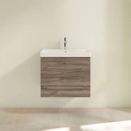 Villeroy and Boch Avento Stone Oak 650mm Wall Hung 2-Drawer Vanity Unit 3 Villeroy and Boch Avento Stone Oak 650mm Wall Hung 2-Drawer Vanity Unit - Image 3