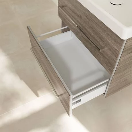 Villeroy and Boch Avento Stone Oak 650mm Wall Hung 2-Drawer Vanity Unit 6 Villeroy and Boch Avento Stone Oak 650mm Wall Hung 2-Drawer Vanity Unit - Image 6