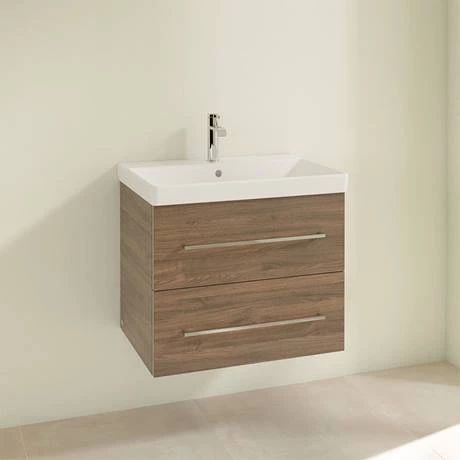 Villeroy and Boch Avento Arizona Oak 650mm Wall Hung 2-Drawer Vanity Unit 2 Villeroy and Boch Avento Arizona Oak 650mm Wall Hung 2-Drawer Vanity Unit - Image 2
