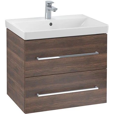 Villeroy and Boch Avento Arizona Oak 650mm Wall Hung 2-Drawer Vanity Unit 1 Villeroy and Boch Avento Arizona Oak 650mm Wall Hung 2-Drawer Vanity Unit