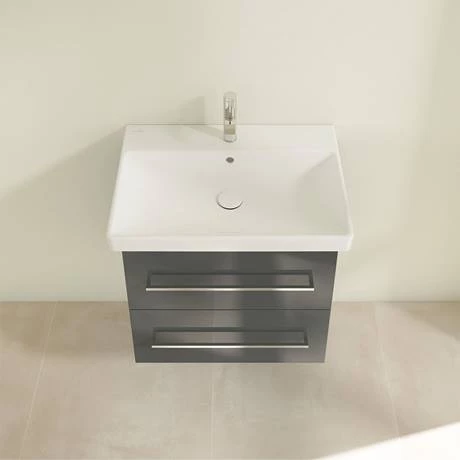 Villeroy and Boch Avento Crystal Grey 600mm Wall Hung 2-Drawer Vanity Unit 4 Villeroy and Boch Avento Crystal Grey 600mm Wall Hung 2-Drawer Vanity Unit - Image 4