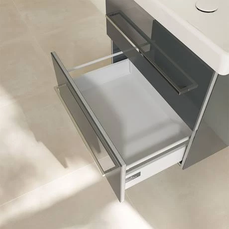 Villeroy and Boch Avento Crystal Grey 600mm Wall Hung 2-Drawer Vanity Unit 6 Villeroy and Boch Avento Crystal Grey 600mm Wall Hung 2-Drawer Vanity Unit - Image 6