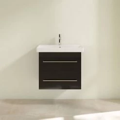 Villeroy and Boch Avento Crystal Black 600mm Wall Hung 2-Drawer Vanity Unit -Vanity Units Sales Store SAVE09B301 D2 460