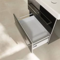 Villeroy and Boch Avento Crystal Black 600mm Wall Hung 2-Drawer Vanity Unit -Vanity Units Sales Store SAVE09B301 D5 460